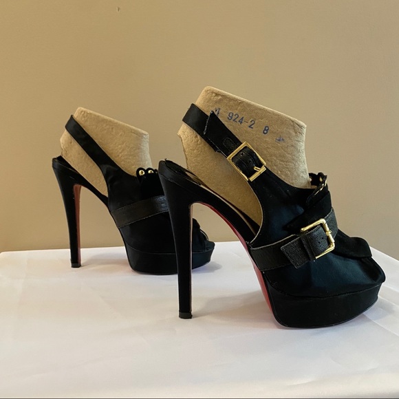 Christian Louboutin Black Heels with Gold Accents - Picture 6 of 11